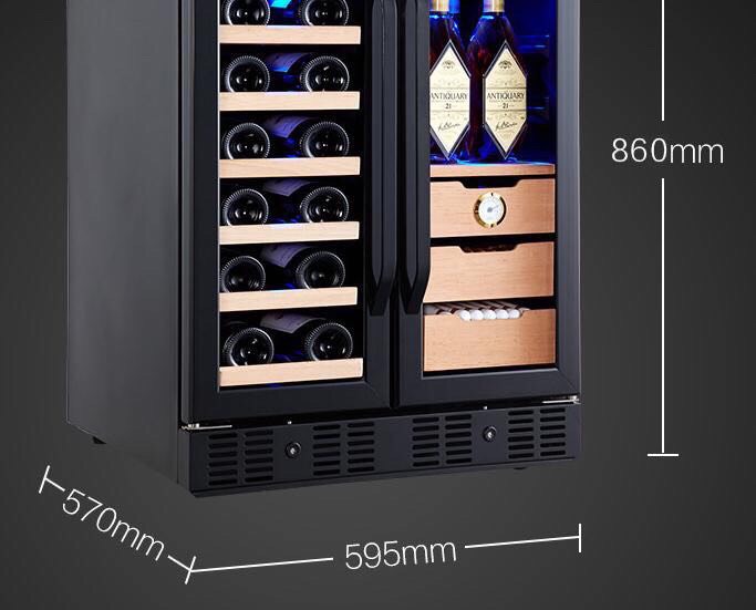 Tủ bảo quản rượu vang kết hợp cigar 2 trong 1 vinocave kích thước ra sao